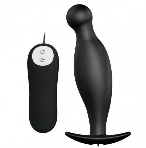 PRETTY LOVE Vibration Anal Pleasure Butt Plug (Black)